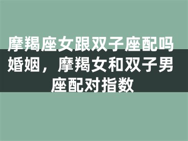 摩羯座女跟双子座配吗婚姻,摩羯女和双子男座配对指数