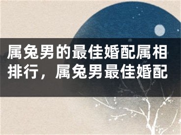 属兔男的最佳婚配属相排行,属兔男最佳婚配