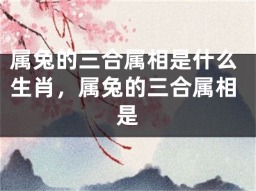 属兔的三合属相是什么生肖,属兔的三合属相是