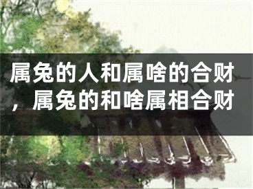 属兔的人和属啥的合财,属兔的和啥属相合财