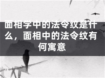 面相学中的法令纹是什么，面相中的法令纹有何寓意