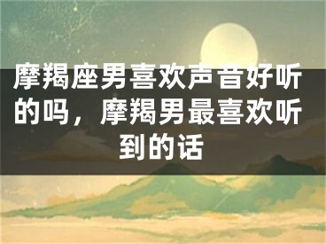摩羯座男喜欢声音好听的吗，摩羯男最喜欢听到的话