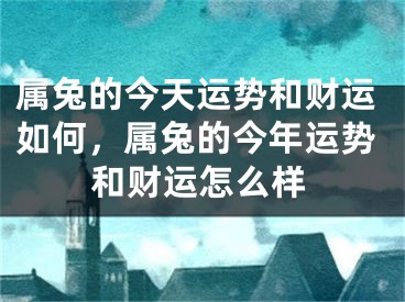 属兔的今天运势和财运如何,属兔的今年运势和财运怎么样