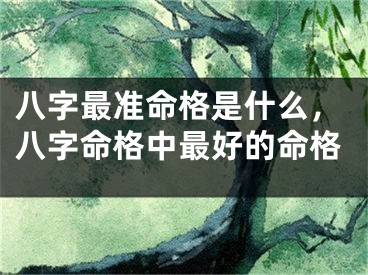 八字最准命格是什么,八字命格中最好的命格