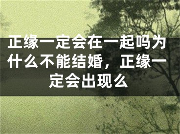 正缘一定会在一起吗为什么不能结婚,正缘一定会出现么