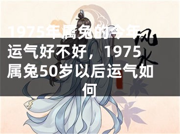 1975年属兔的今年运气好不好，1975属兔50岁以后运气如何