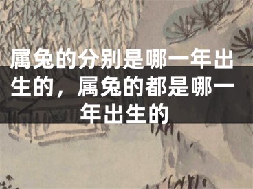 属兔的分别是哪一年出生的,属兔的都是哪一年出生的