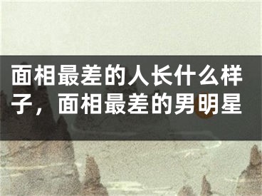 面相最差的人长什么样子，面相最差的男明星