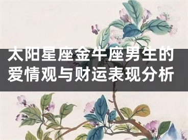 太阳星座金牛座男生的爱情观与财运表现分析
