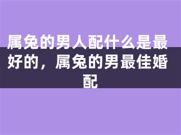 属兔的男人配什么是最好的,属兔的男最佳婚配