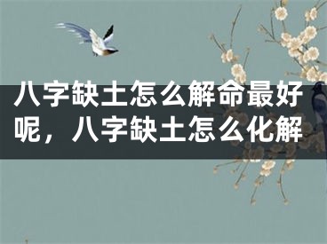 八字缺土怎么解命最好呢，八字缺土怎么化解