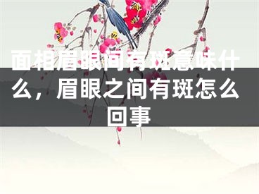 面相眉眼间有斑意味什么，眉眼之间有斑怎么回事