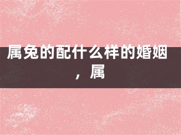 属兔的配什么样的婚姻，属