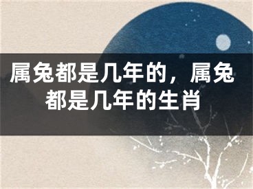 属兔都是几年的，属兔都是几年的生肖