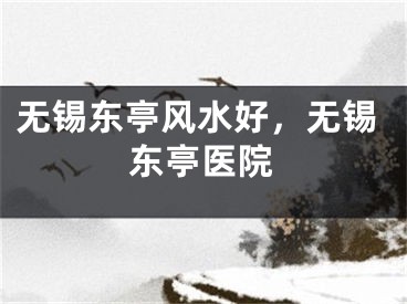 无锡东亭风水好，无锡东亭医院