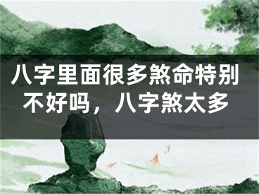 八字里面很多煞命特别不好吗，八字煞太多