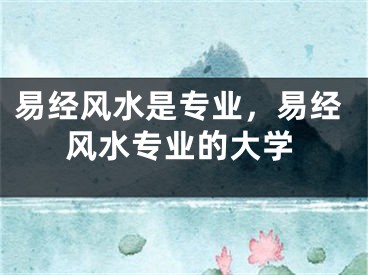 易经风水是专业，易经风水专业的大学