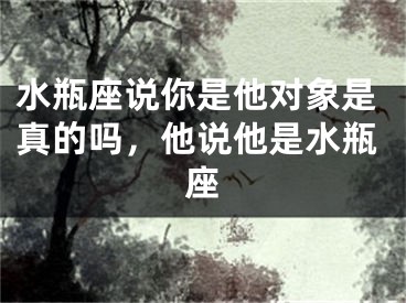水瓶座说你是他对象是真的吗,他说他是水瓶座