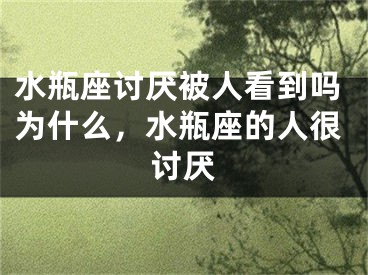 水瓶座讨厌被人看到吗为什么,水瓶座的人很讨厌
