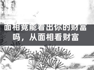 面相竟能看出你的财富吗，从面相看财富