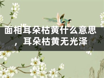 面相耳朵枯黄什么意思，耳朵枯黄无光泽