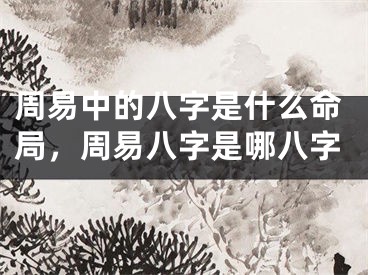 周易中的八字是什么命局,周易八字是哪八字