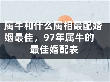 属牛和什么属相最配婚姻最佳,97年属牛的最佳婚配表