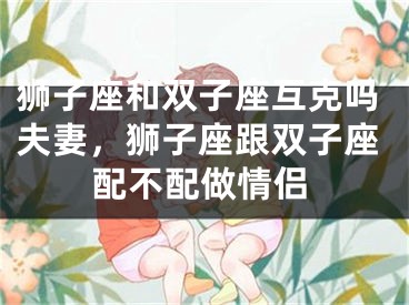 狮子座和双子座互克吗夫妻,狮子座跟双子座配不配做情侣
