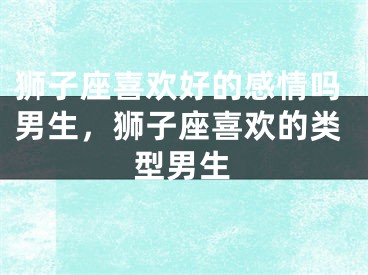 狮子座喜欢好的感情吗男生,狮子座喜欢的类型男生