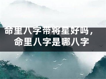 命里八字带将星好吗,命里八字是哪八字