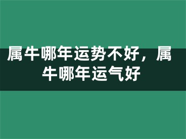 属牛哪年运势不好,属牛哪年运气好