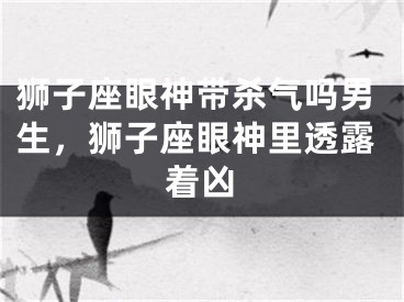 狮子座眼神带杀气吗男生，狮子座眼神里透露着凶