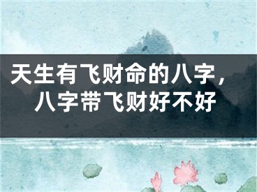 天生有飞财命的八字，八字带飞财好不好