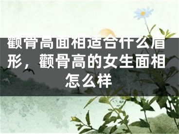 颧骨高面相适合什么眉形,颧骨高的女生面相怎么样
