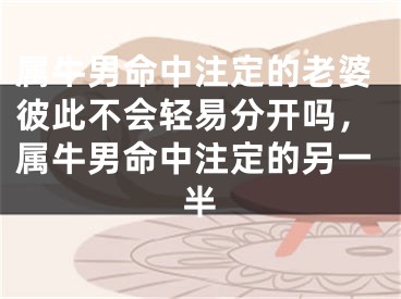 属牛男命中注定的老婆彼此不会轻易分开吗，属牛男命中注定的另一半
