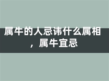 属牛的人忌讳什么属相，属牛宜忌