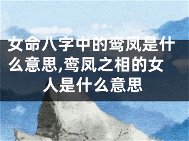 女命八字中的鸾凤是什么意思,鸾凤之相的女人是什么意思