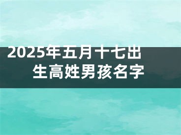 2025年五月十七出生高姓男孩名字