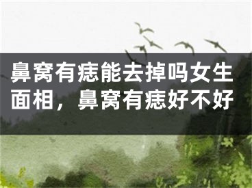 鼻窝有痣能去掉吗女生面相，鼻窝有痣好不好