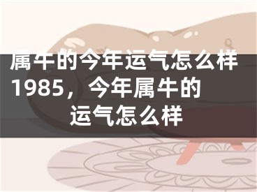 属牛的今年运气怎么样1985,今年属牛的运气怎么样