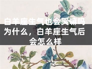 白羊座生气也会哭嘛吗为什么，白羊座生气后会怎么样