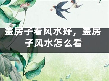 盖房子看风水好,盖房子风水怎么看