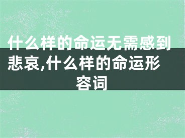 什么样的命运无需感到悲哀,什么样的命运形容词