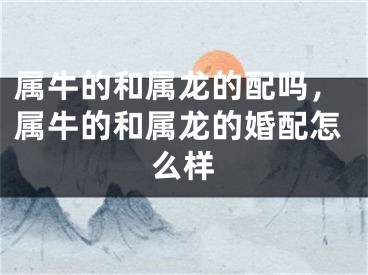 属牛的和属龙的配吗,属牛的和属龙的婚配怎么样