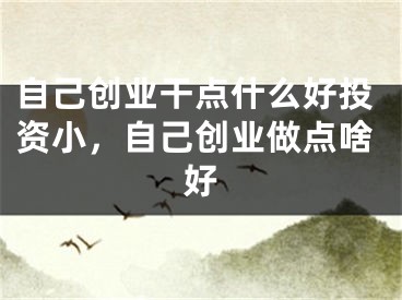 自己创业干点什么好投资小,自己创业做点啥好