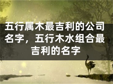 五行属木最吉利的公司名字，五行木水组合最吉利的名字