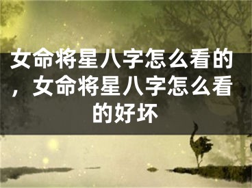 女命将星八字怎么看的,女命将星八字怎么看的好坏