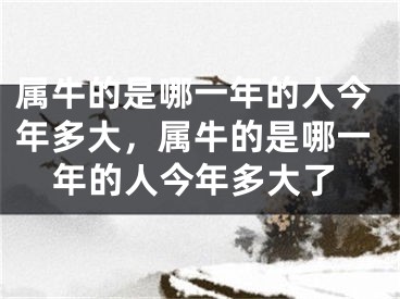 属牛的是哪一年的人今年多大,属牛的是哪一年的人今年多大了