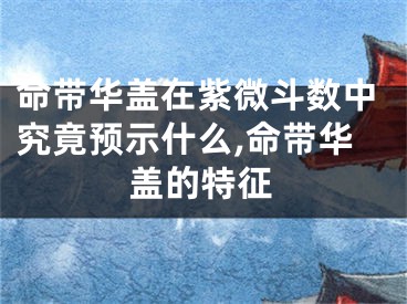命带华盖在紫微斗数中究竟预示什么,命带华盖的特征