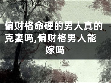 偏财格命硬的男人真的克妻吗,偏财格男人能嫁吗